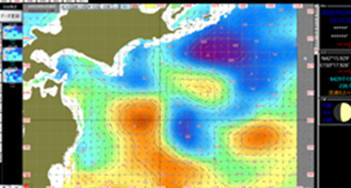 下層水温図（図は、深度200m）